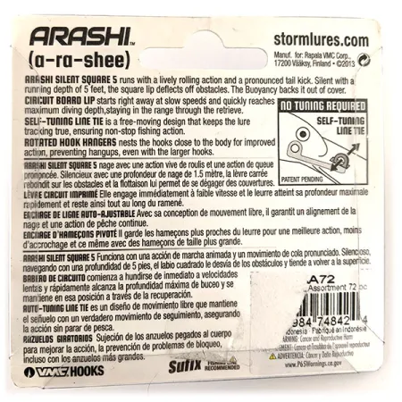 Storm Arashi Silent Square 5 Crankbait, Blau/Silber, 18g, Silent, #11951