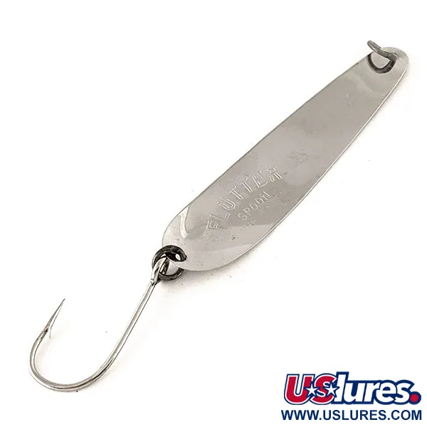 Luhr Jensen Flutter Spoon Glow Schlepplöffel, Nickel/Weiß/Gelb, 4g, #12142