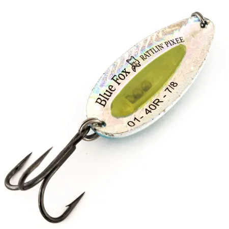 Blue Fox Rattlin Pixee Blinker, Gelb/Blau, 24g, UV-Einsatz, #12216