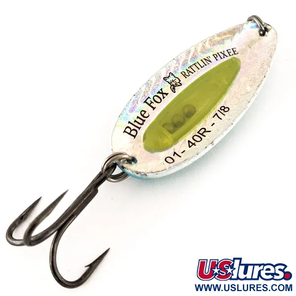Blue Fox Rattlin Pixee Blinker, Gelb/Blau, 24g, UV-Einsatz, #12216