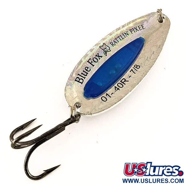Blue Fox Rattlin Pixee Blinker, Nickel / Blue, 24g, Rassel, #12245