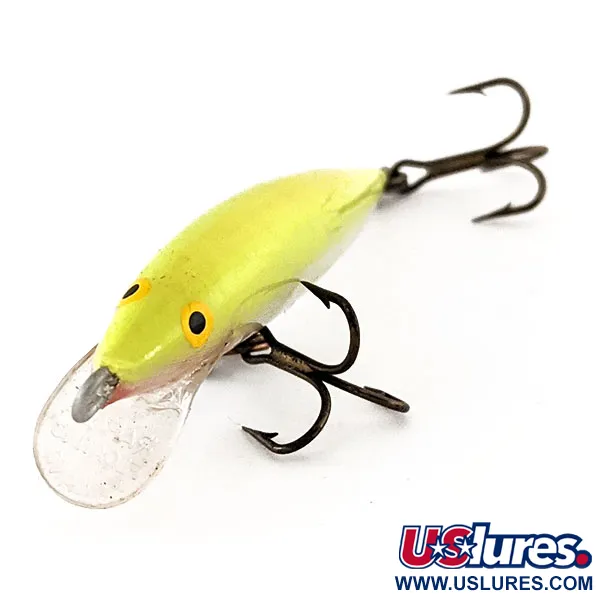 Rapala Original Floater F6 Wobbler, Chartreuse, 3g, Balsa, #12280