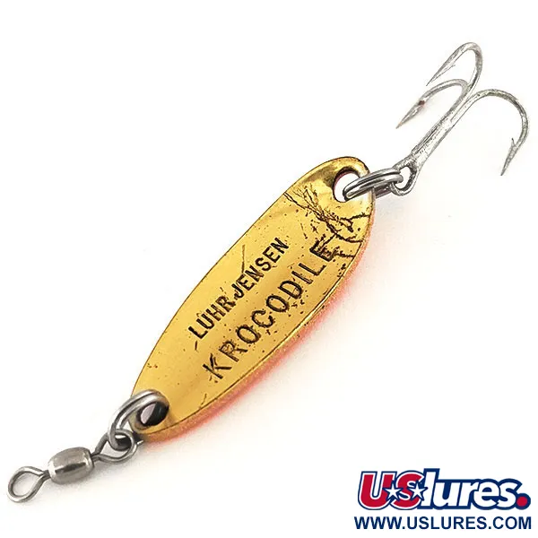 Luhr Jensen Krocodile Blinker, Rot / Messing, 9g, UV-aktiv, #12316