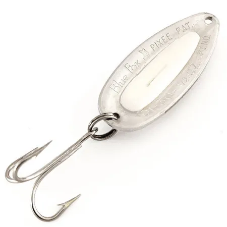 Blue Fox Pixee Blinker, Gehämmertes Nickel / Weiß, 14g, Lachsei, #12317
