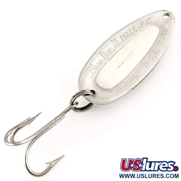 Blue Fox Pixee Blinker, Gehämmertes Nickel / Weiß, 14g, Lachsei, #12317