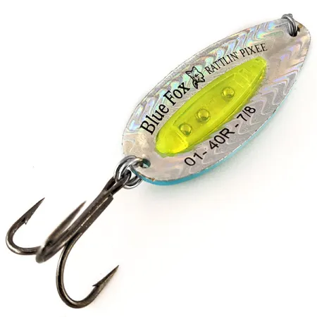 Blue Fox Rattlin Pixee Blinker, Rainbow Herring / Yellow, 24g, #12336