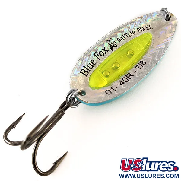 Blue Fox Rattlin Pixee Blinker, Rainbow Herring / Yellow, 24g, #12336
