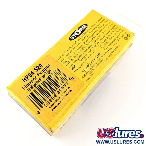 Storm Hopper Popper Oberflächenköder, Fire Tiger, 2g, #HP04 520