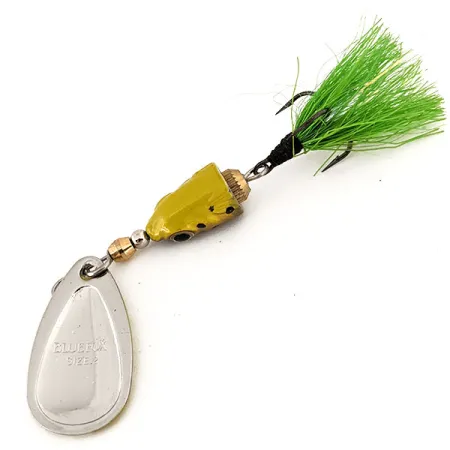 Blue Fox Vibrax Shallow Spinner, Regenbogen Gelb/Grün, 8g, #12555