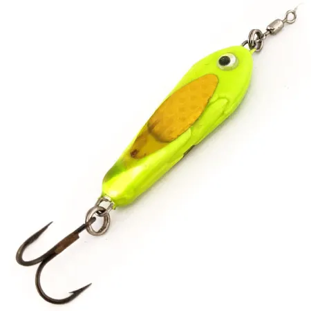 Bubba-Baits Zig Zag Spoon Pilker, Chartreuse, 25g, UV-Glow, #12572