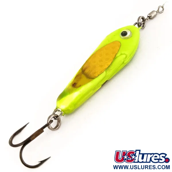 Bubba-Baits Zig Zag Spoon Pilker, Chartreuse, 25g, UV-Glow, #12572