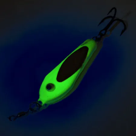 Bubba-Baits Zig Zag Spoon Pilker, Chartreuse, 25g, UV-Glow, #12572