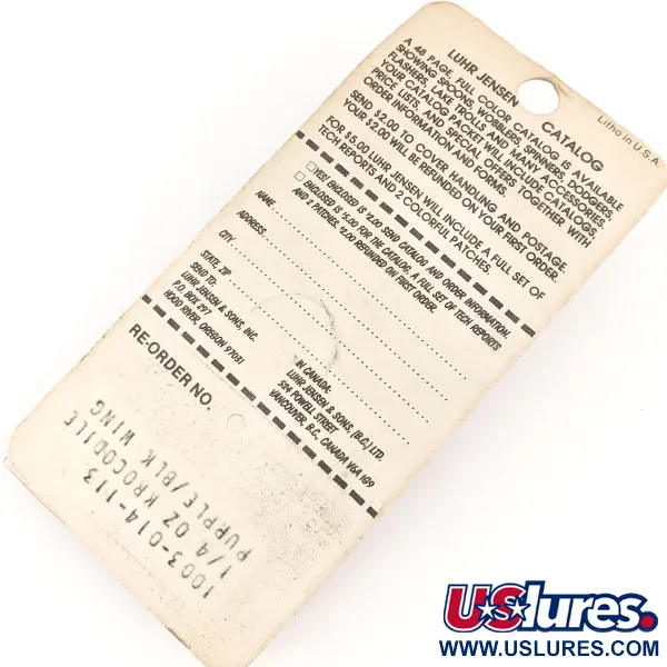 Luhr Jensen Krocodile Die #3 Blinker, Purple/Nickel, 10g, #12688