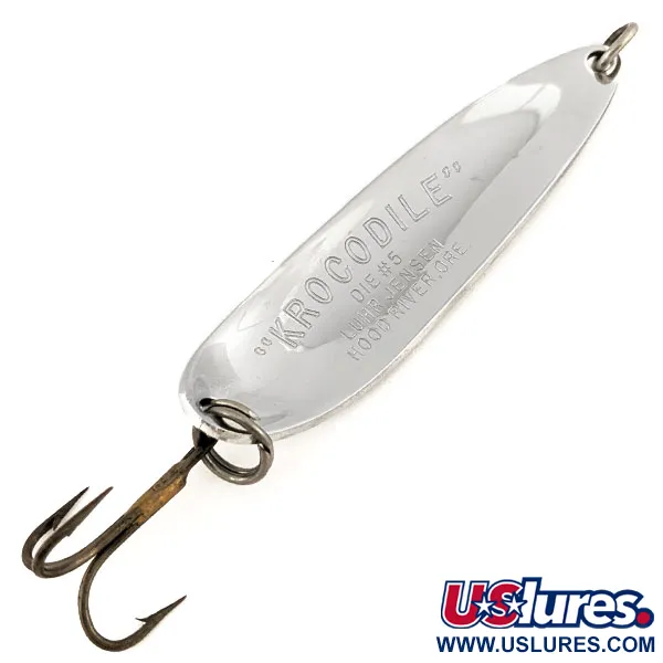 Luhr Jensen Krocodile Die #5 Blinker, Nickel / Grün, 28g, #12693