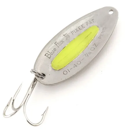 Blue Fox Pixee UV Blinker, Gehämmertes Nickel/Gelb, 24g, UV-Ei, #12701