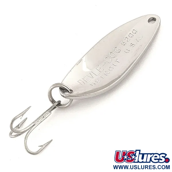 Dardevle Devle Dog 5200 Blinker, Nickel, 7g, Vintage, #12822