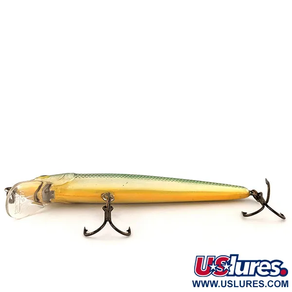 Rapala Husky Jerk 10 Wobbler, Silber-Grün-Gold, 10g, Schwebend, #12839