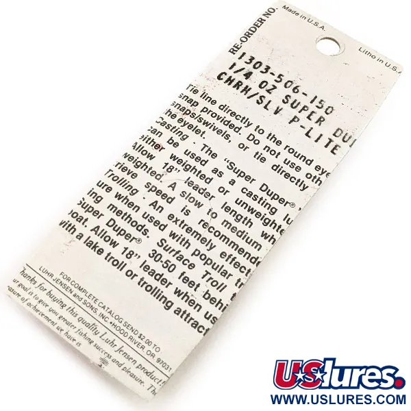 Luhr Jensen Super-Duper 506 Blinker, Nickel/Rot, 7g, Vintage, #12846