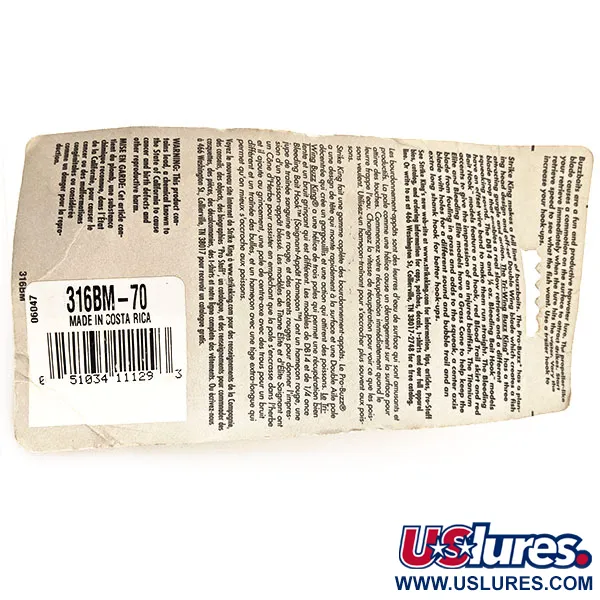 Strike King Buzzbait Buzz King, Nickel/Chartreuse, 5,3g, 3-flügelig, #12891