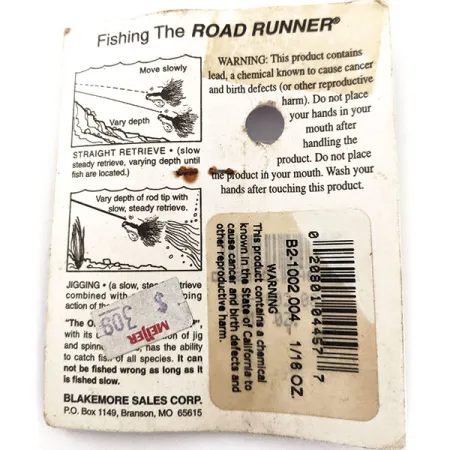 Blakemore Baits Road Runner Marabou Jig, Schwarz, 3.5g, Underspin, #12896