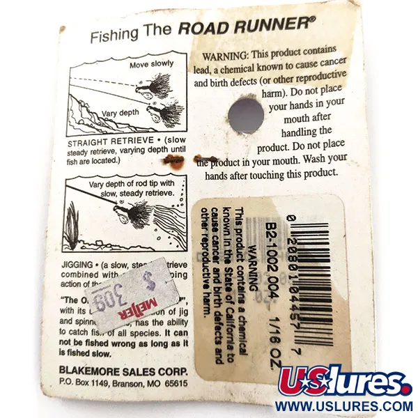 Blakemore Baits Road Runner Marabou Jig, Schwarz, 3.5g, Underspin, #12896