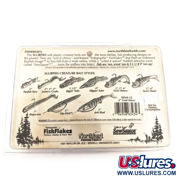 Northland Slurpies Swim Shiner Gummifisch, Gold-Glanz, 19g, #12910