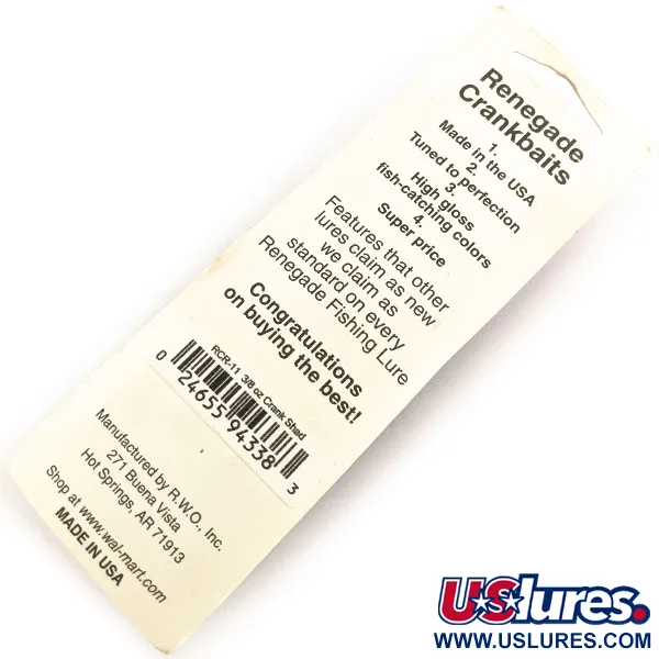 Renegade Crank Shad Wobbler, Silber-Grün, 11g, Rasseln, #12936