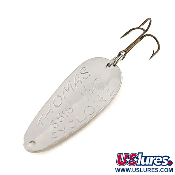 Thomas Cyclone Blinker, Gehämmertes Nickel, 7g, Rote Akzente, #13131