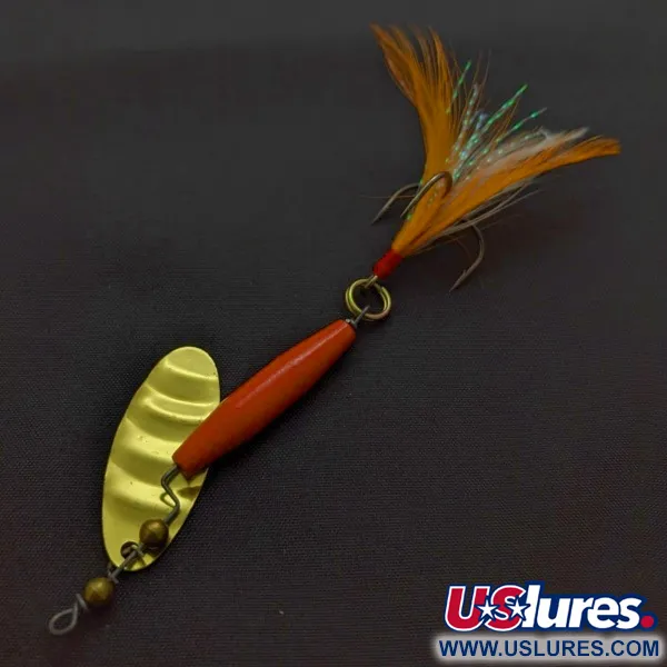 Worth #301 Spinner, Rot Schwarz Gold, Feder-Drilling, #24436