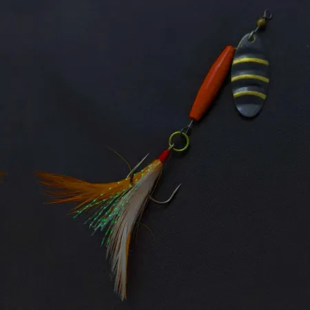 Worth #301 Spinner, Rot Schwarz Gold, Feder-Drilling, #24436