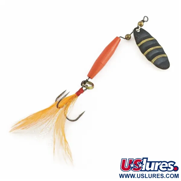 Worth #301 Spinner, Rot Schwarz Gold, Feder-Drilling, #24436