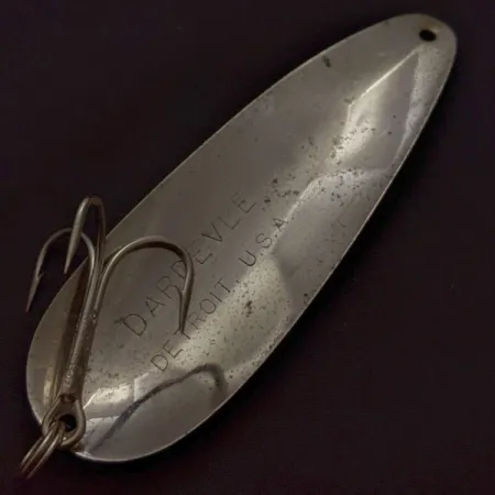 Dardevle Detroit Blinker, Nickel, 28 g, Vintage 1950-80er, #24605