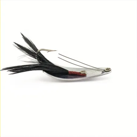 Weezel Rex Spoon Blinker, Nickel, 12 g, Feder-Trailer, #24761