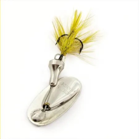 Mepps Elix Spinner, Messing/Silber, 5 g, Federschmuck, #24812