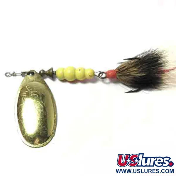 Mepps Aglia Spinner, Messing, 14g, Feder-Dekor, #0011