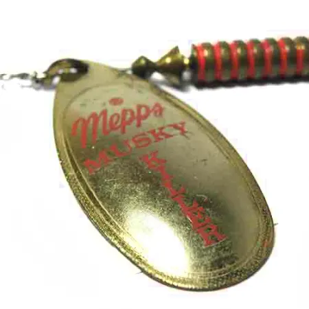 Mepps Aglia 5 Musky Killer Spinner, Messing / Rot, 16g, Bucktail, #0015