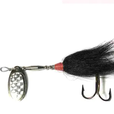 Buchertail 500 Spinner, Nickel/Schwarz/Hologramm, 17g, Bucktail, #0017