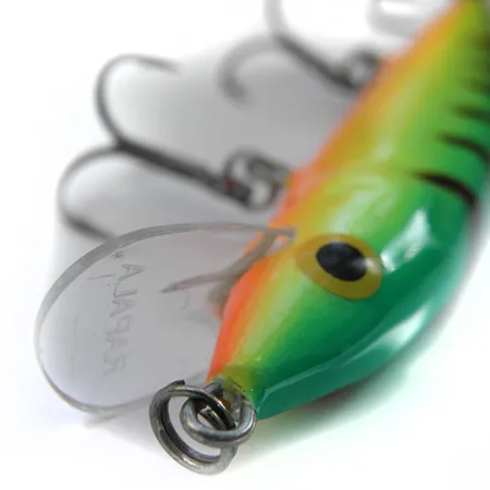 Rapala Husky Jerk Wobbler, Grün/Gelb/Orange, 12g, Rasselkammer, #0089