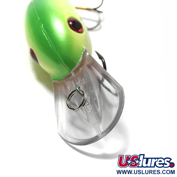 Strike King Pro 3 Crankbait, Gelb/Grün, 10g, Tiefe 2.4m, #0103