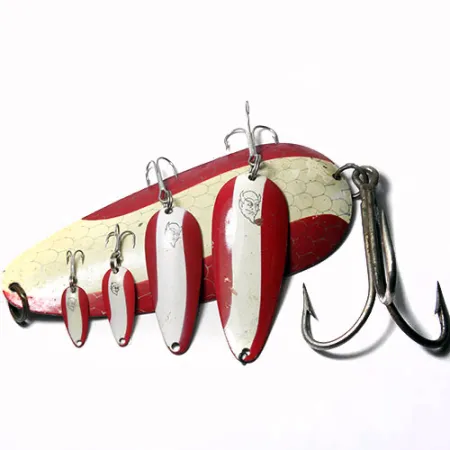 Eppinger Dardevle Huskie Devle Blinker, Rot / Weiß, 91g, Lockblatt, #0245