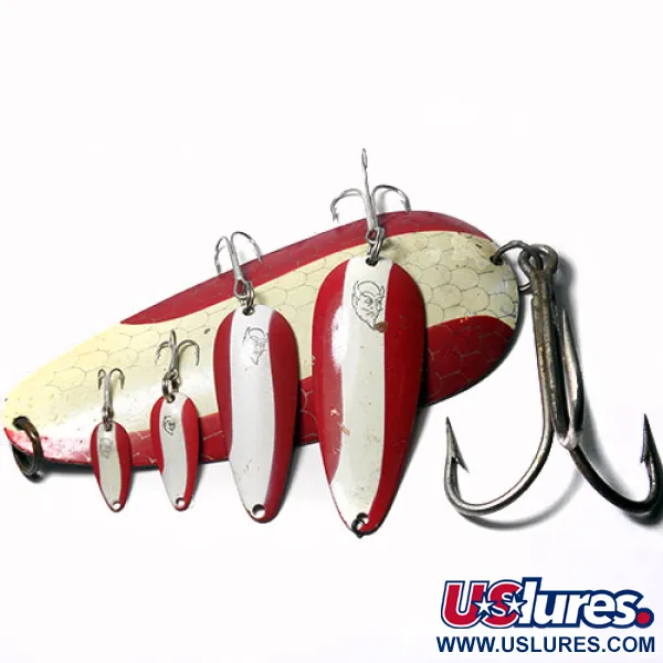 Eppinger Dardevle Huskie Devle Blinker, Rot / Weiß, 91g, Lockblatt, #0245