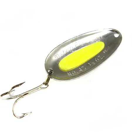 Nebco Pixee Blinker, Nickel / Gelb, 28g, Lachsei-Einsatz, #0510