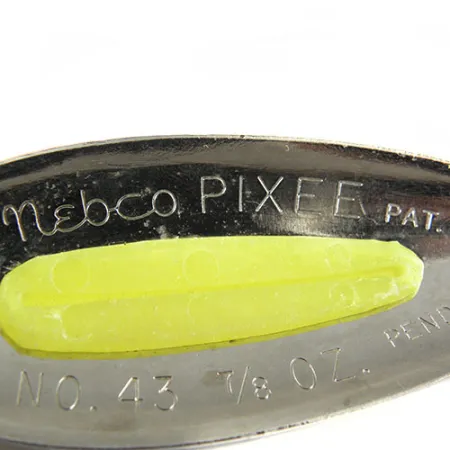 Nebco Pixee Blinker, Nickel / Gelb, 28g, Lachsei-Einsatz, #0510