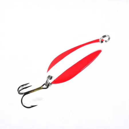 Blue Fox Strobe Tear Drop Spoon Blinker, Rot / Weiß, 11g, USA, #0540