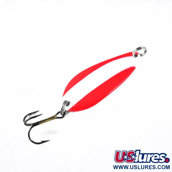 Blue Fox Strobe Tear Drop Spoon Blinker, Rot / Weiß, 11g, USA, #0540