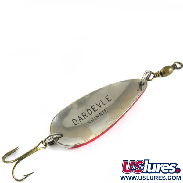 Dardevle Spinnie Blinker, Rot / Weiß, 6g, Vintage Löffel, #0644