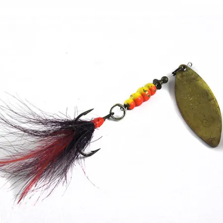 Mepps Aglia Long 4 Dressed Spinner, Gold / Orange, 17g, #0667