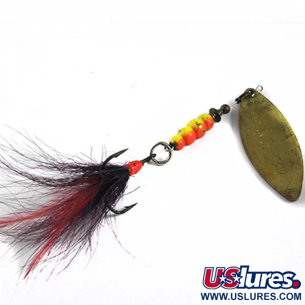 Mepps Aglia Long 4 Dressed Spinner, Gold / Orange, 17g, #0667