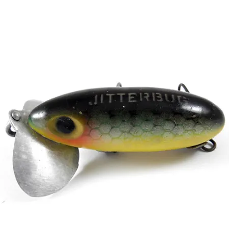 Fred Arbogast Jitterbug Oberflächenköder, Barsch, 10g, Vintage, #0799