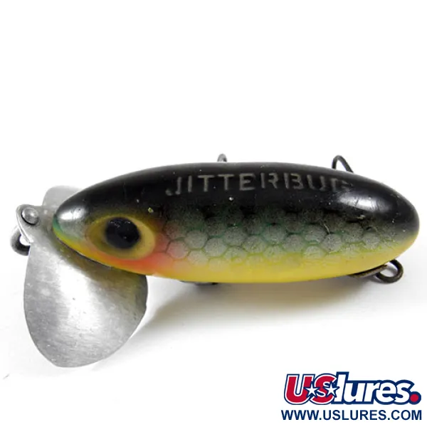 Fred Arbogast Jitterbug Oberflächenköder, Barsch, 10g, Vintage, #0799